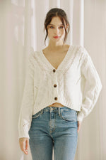 Monochromatic Cable Knit Cardigan
