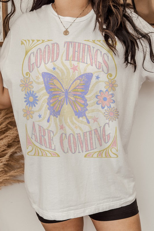 
                
                    Load image into Gallery viewer, Good Things Are Coming Retro Oversized T Shirt
                
            