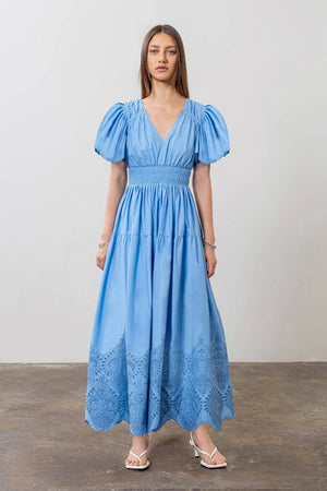 
                
                    Load image into Gallery viewer, You&amp;#39;re A Treasure Eyelet Midi Dress
                
            