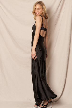 Elegant Occasion Satin Maxi Dress