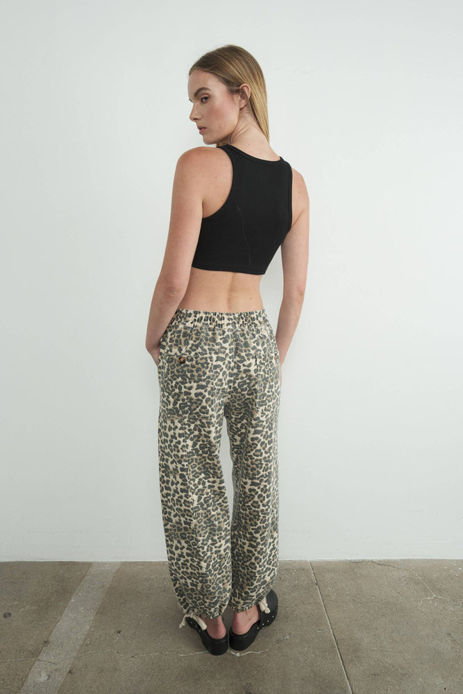 Favourite Relaxed Leopard Print Pull On Pants