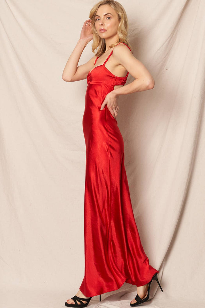 Elegant Occasion Satin Maxi Dress