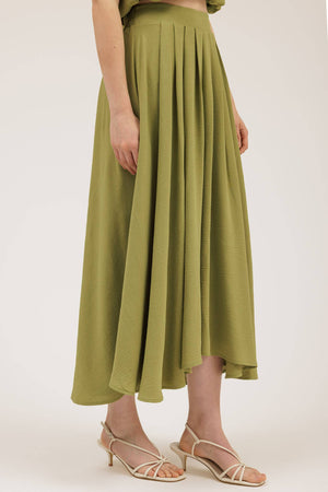 Simply Gorgeous Box Pleated Midi Skirt