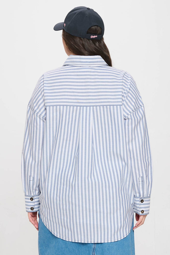 Plus Classic Stripe Button Down