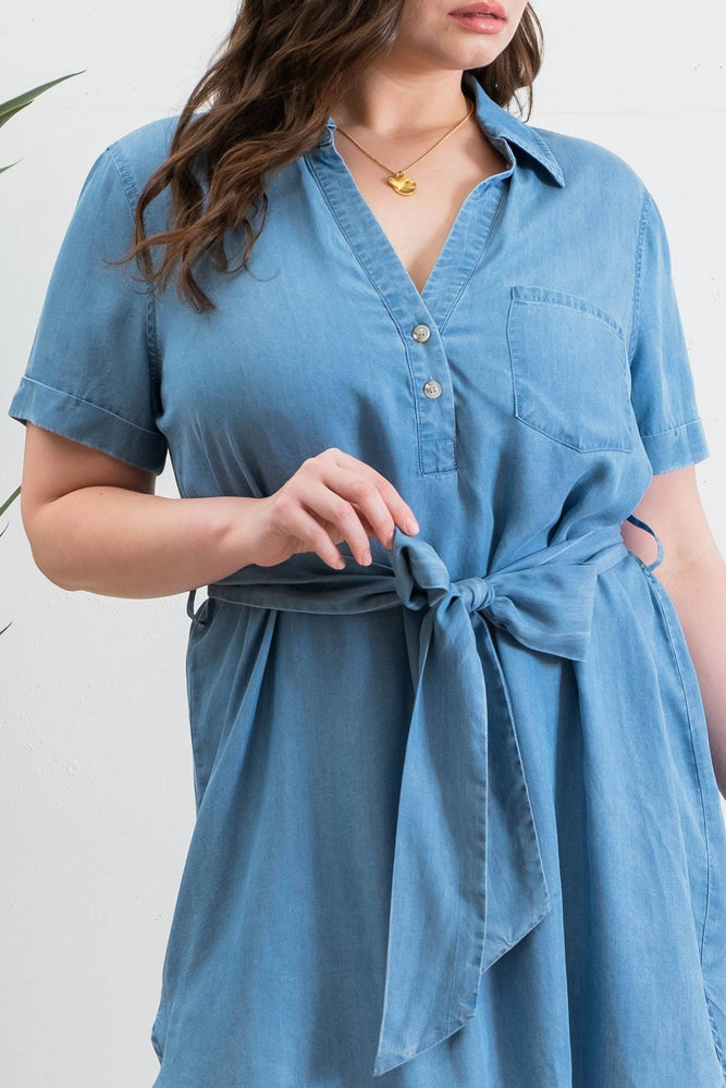 Plus Out Of Office Chambray Dress