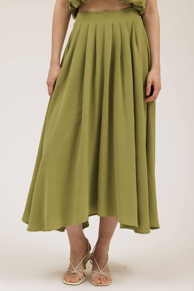 Simply Gorgeous Box Pleated Midi Skirt