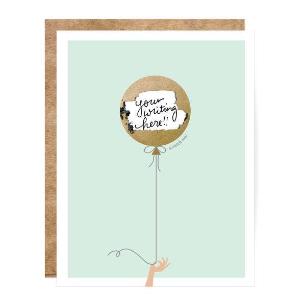
                
                    Load image into Gallery viewer, Mint &amp;amp; Gold Balloon Scratch-off Card
                
            