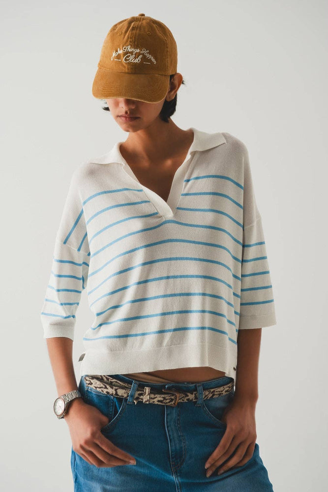
                
                    Load image into Gallery viewer, Vintage 70s Striped Polo
                
            