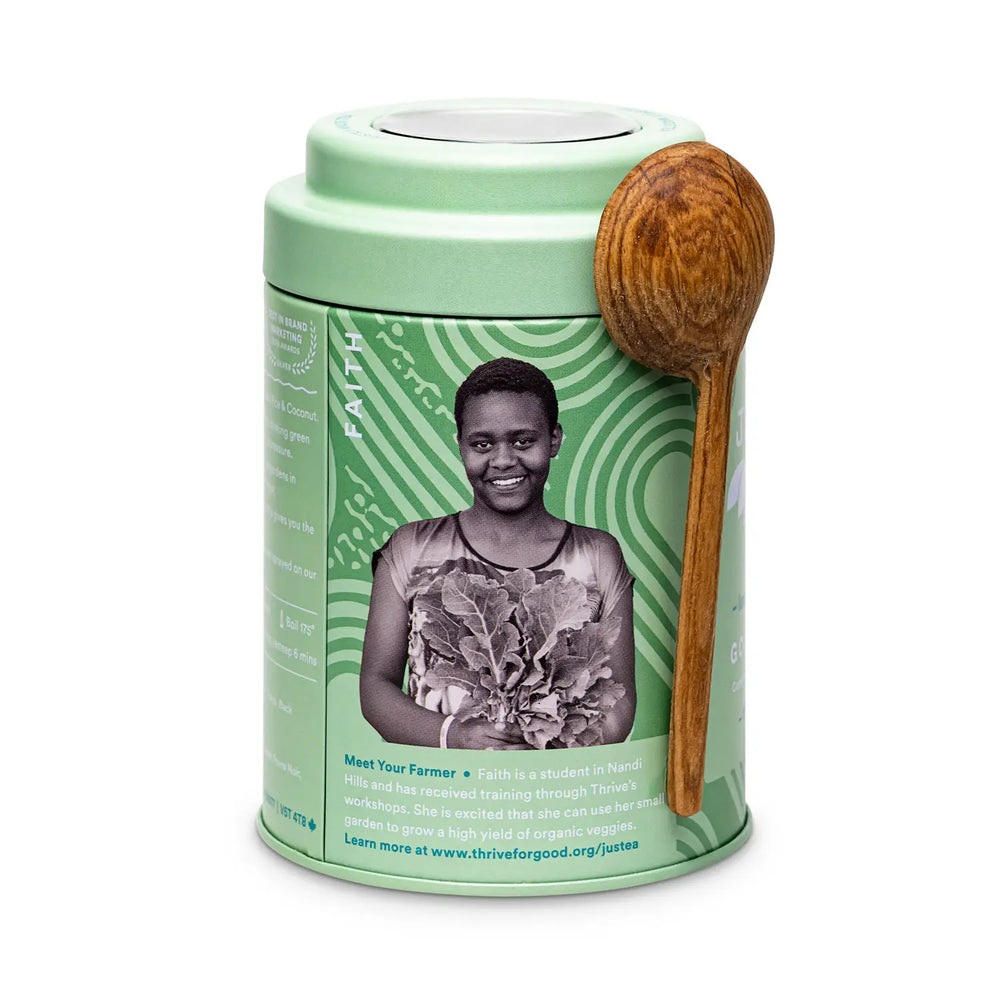 Golden Green Tin & Spoon - Organic, Fair-Trade, Green Tea